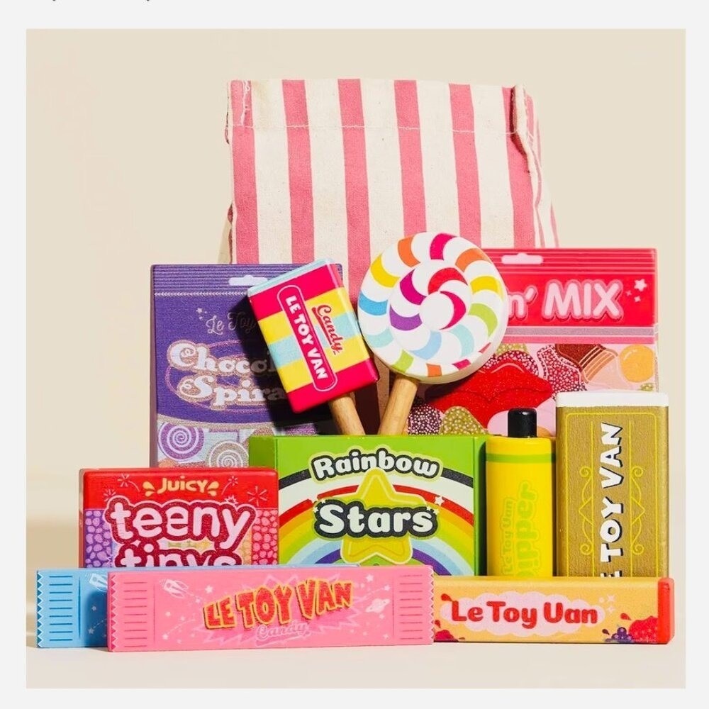 *NWT* Le Toy Van Wooden Candy Play Food Set Kids Multicolor Retro Retro Sweet